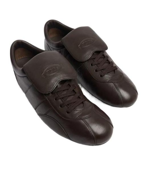 Tod's Brown Leather Sneakers for men