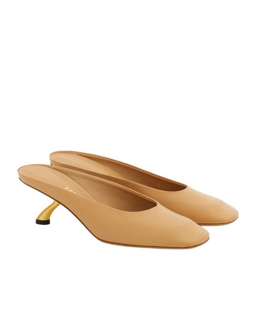 Ferragamo Natural Square-Toe Mules