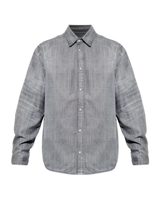 DIESEL Gray D-Simply-S11 Checked Shirt for men