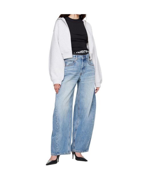 Alexander Wang Blue Logo Band Balloon Jeans