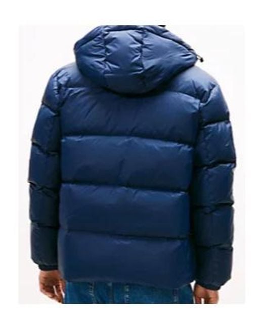 Tommy Hilfiger Blue Logo-Embroidered Padded Jacket for men