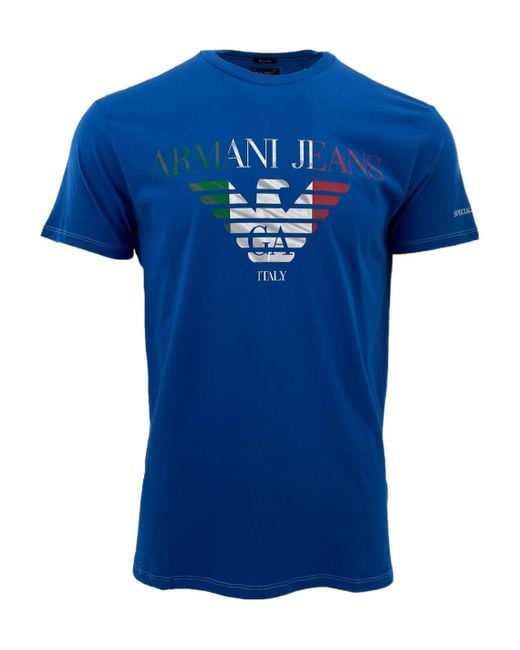 Armani Jeans Blue Item O-Neck Short-Sleeved T-Shirt for men