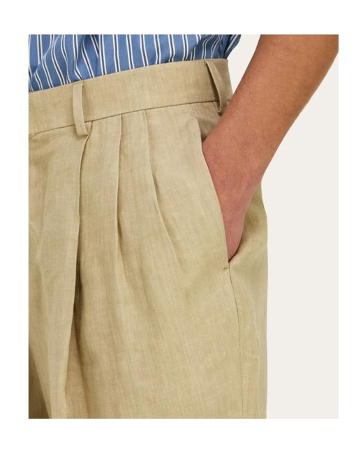 Ferragamo Natural Linen Bermuda Short for men