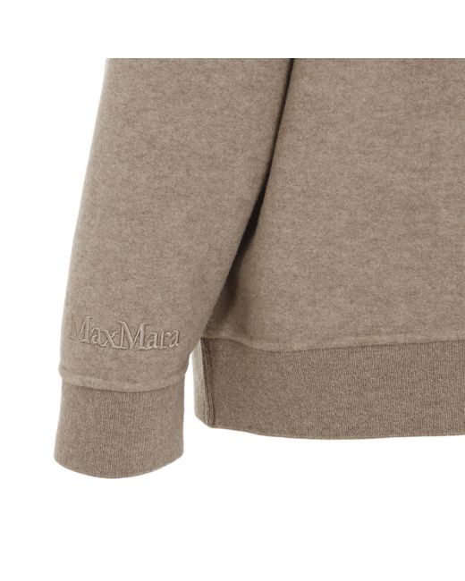 Max Mara Brown Elvira Crewneck Straight Hem Jumper