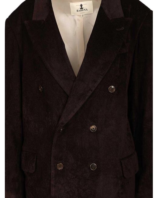 Barena Black Double-Breasted Long Sleeved Coat