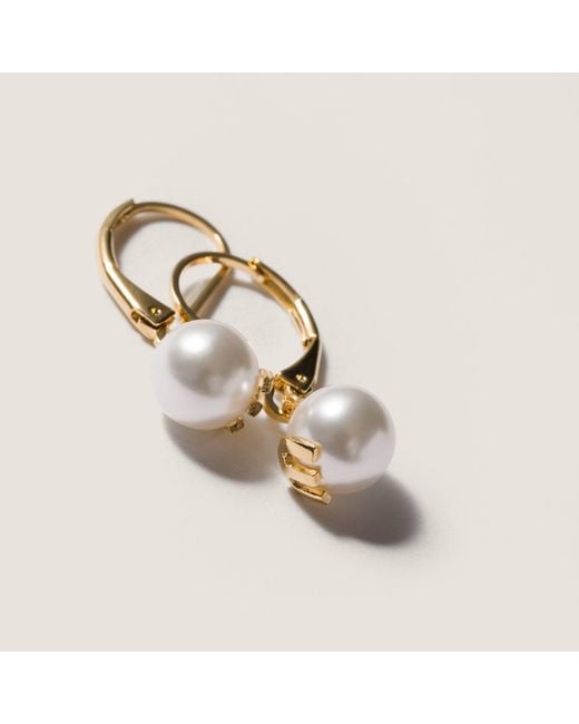 Miu Miu Metallic Metal Earrings