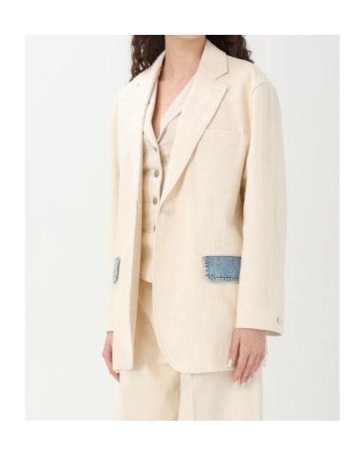 Moschino Natural Long Sleeve Casual Jacket