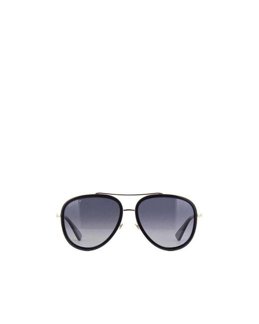 Gucci Blue Eyewear Aviator Frame Sunglasses