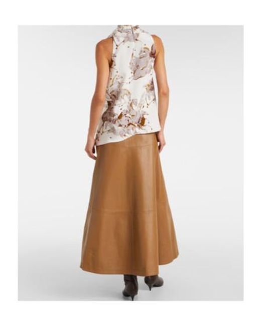 Altuzarra White Sleary Draped Silk Top