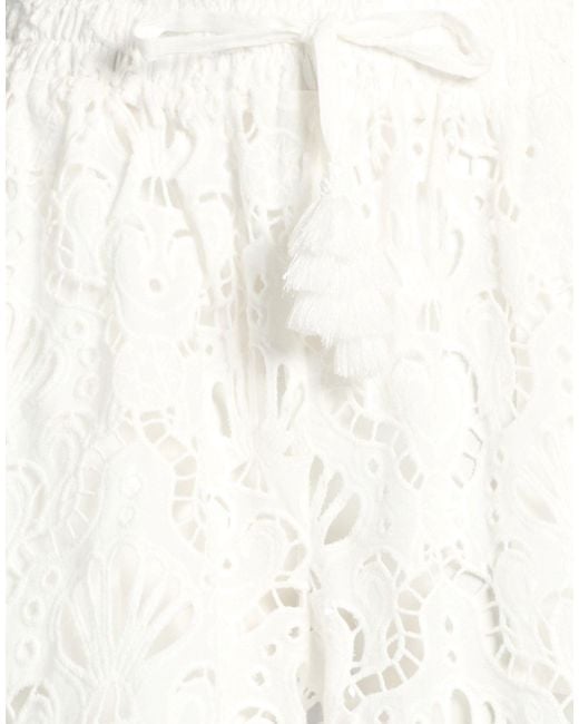 Farm Rio White Solid-Color Cut-Out Shorts