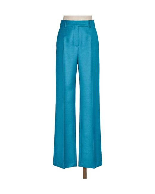 Max Mara Blue Mxmtalco Pleated Tailored Trousers