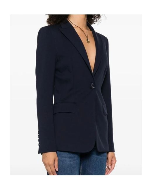 Pinko Blue Single Breasted Tailored Blazer