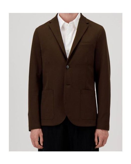 Harris Wharf London Brown 2B. Blazer Diagonal Crafted With Loro Piana Fabric for men