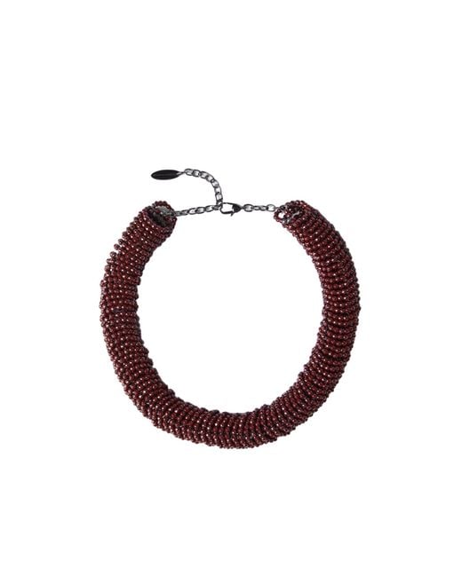 Brunello Cucinelli Multicolor Hematite And Sterling Choker