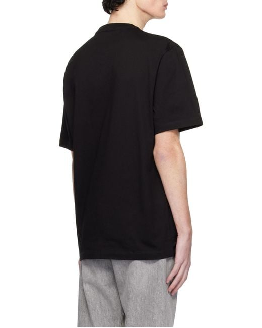 Versace Black Logo-Embroidered Crewneck T-Shirt for men