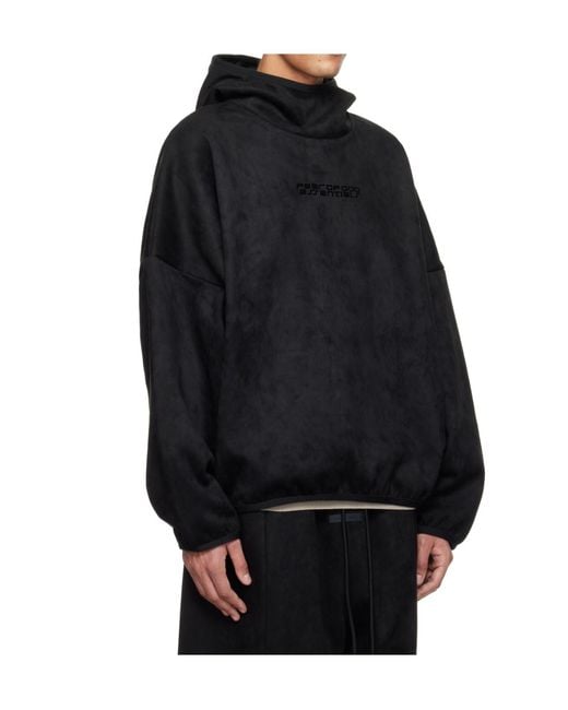 Fear Of God Black Logo Printed Hoodie for men
