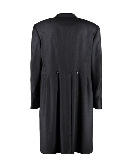 Canali Black Rounded Lapel-Collar Tailcoat for men