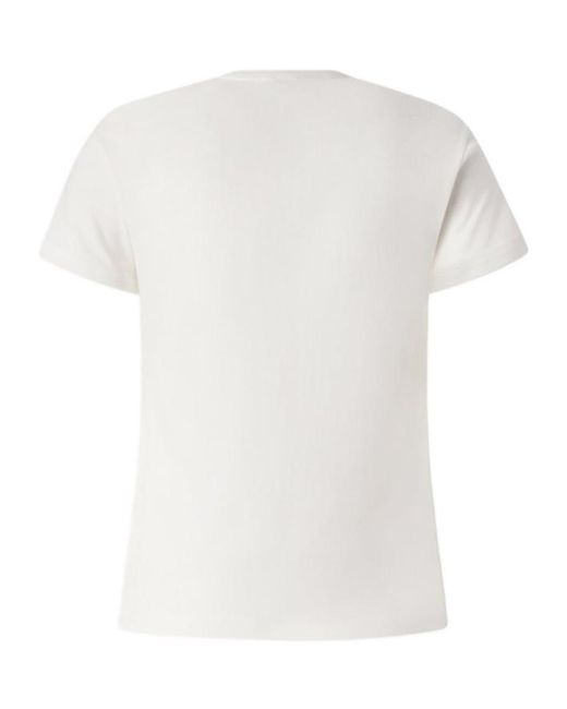 Pinko White Short-Sleeved T-Shirt With Embroidered Logo