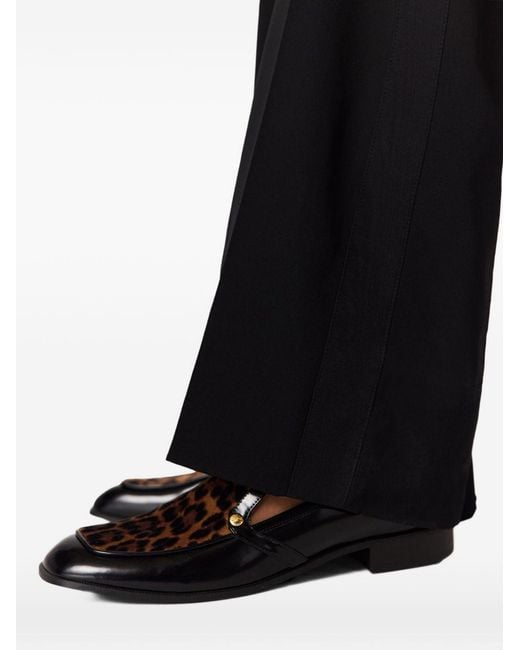 Stella McCartney Black Leopard-Print Loafers