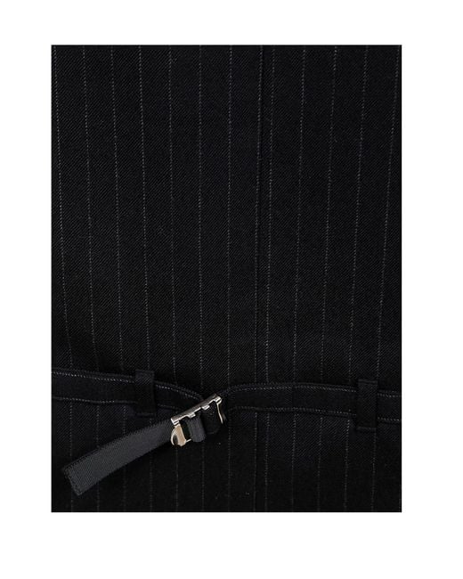 Sacai Black Striped Belted Pants