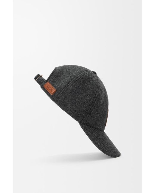 Loewe Gray Patch Wool Cap for men