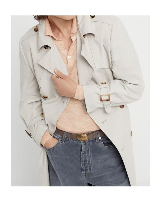 Brunello Cucinelli White Water-Resistant Trench Coat for men
