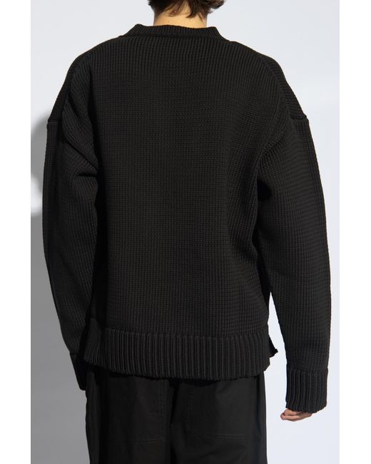 Jil Sander Black Drop Shoulder Knitted Jumper for men