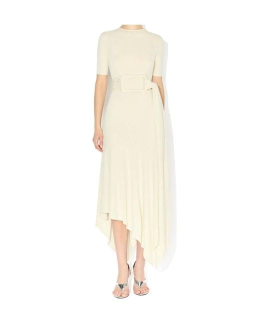 Alaïa White Belted Jersey Dress