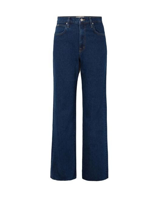 SLVRLAKE Denim Blue Grace High-Rise Wide-Leg Jeans