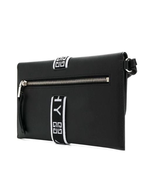 Givenchy Black 4G Flap Pouch With Wristlet