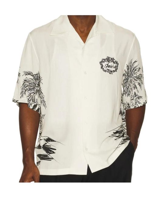 Amiri White Pattern-Printed Short-Sleeved Shirt for men