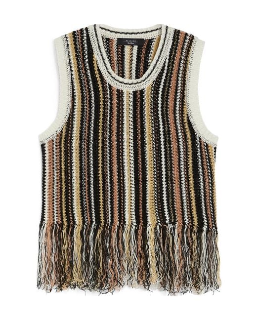 Weekend by Maxmara Multicolor Linen Top With Fringes