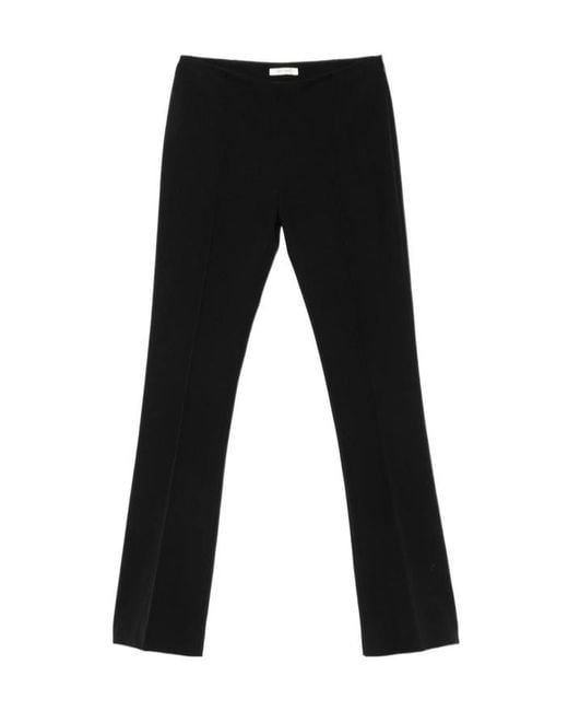 The Row Black Fabien Pressed-Crease Trousers