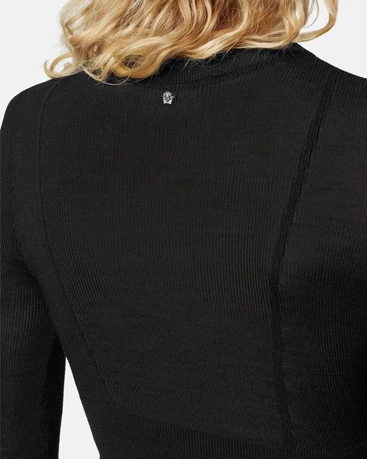 Versace Black Fitted Knitted Mini Dress