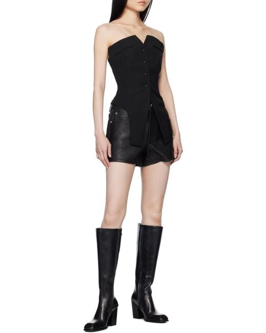 Alexander Wang Black Button-Up Sleeveless Vest