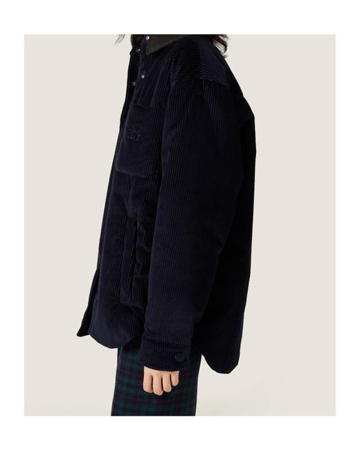 Miu Miu Blue Corduroy Down Jacket