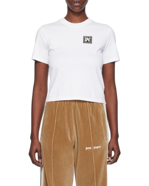 Palm Angels White Logo Patch Crewneck T-Shirt