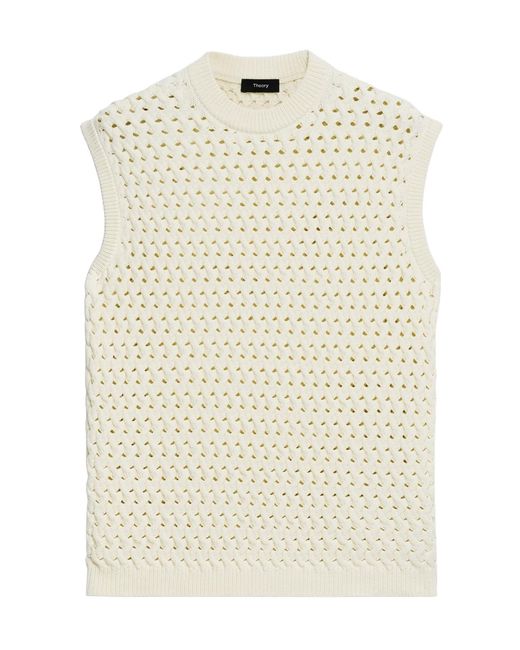 Theory Natural Cable-Knitted Sleeveless Vest