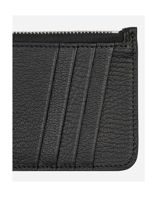 Maison Margiela Black Four-Stitch Zipped Cardholder for men