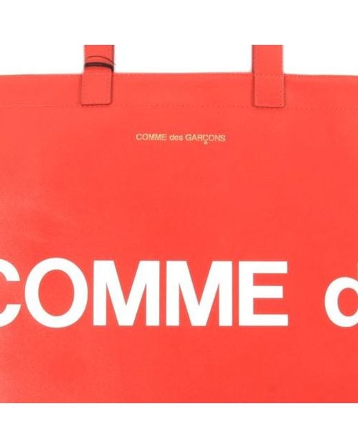 Comme des Garçons Red Comme Des Garçons Wallet Huge Logo Printed Tote Bag for men