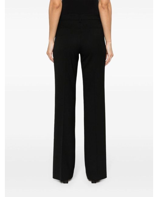 P.A.R.O.S.H. Black Side-Stripe Virgin-Wool Blend Flared Trousers