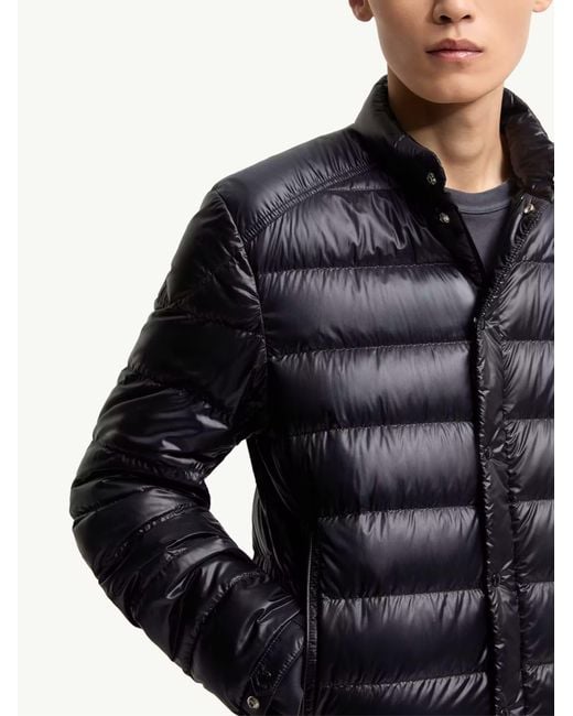 Moncler Blue Selves Button-Up Short Padded Jacket for men