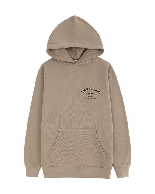 CHARLIE LUCIANO Natural Logo Hooded Hooded Hoodie for men