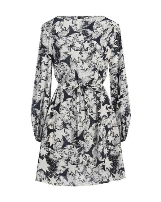 Weekend by Maxmara Gray Color-Blocked Long-Sleeve Chiffon Dress