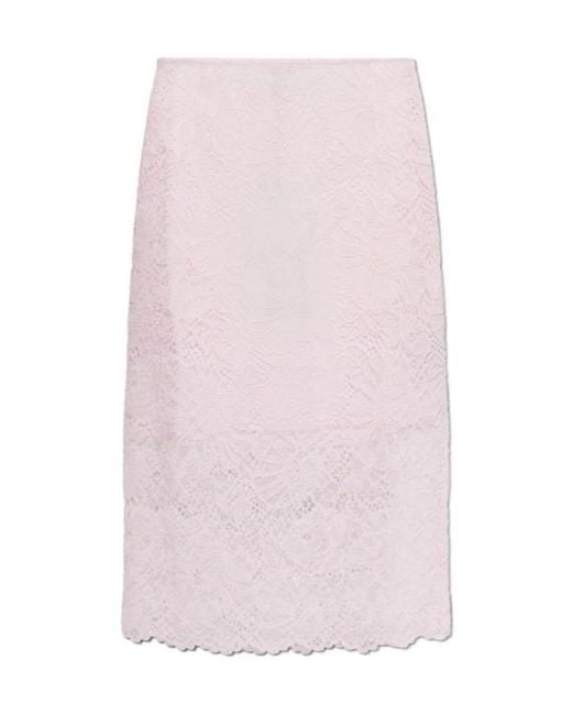 ROTATE BIRGER CHRISTENSEN Pink Patterned Midi Skirt