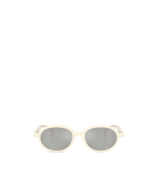Moncler White Eyewear Round Frame Sunglasses for men