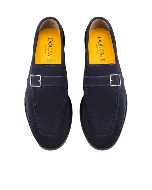 Doucal's Blue Norwuz Buckle Moccasins for men