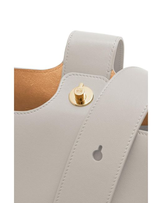 Loewe White Medium Pebble Bucket Bag
