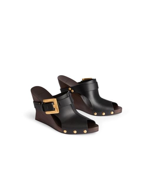 Balmain Brown Anthem Buckled Heeled Sandals
