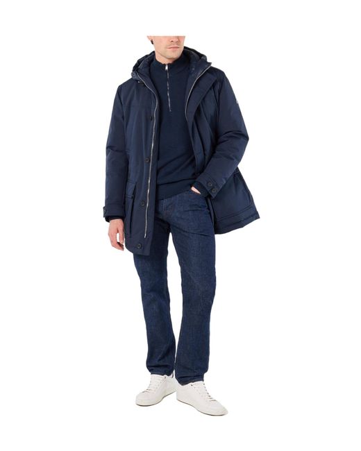 Boss Blue Hooded Long Sleeve Jacket for men